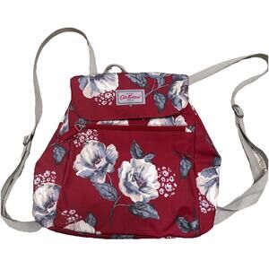 **Rare Cath Kidson Floral Waterproof Backpack Flower Red Gray